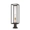 Z-Lite Dunbroch 1 Light Outdoor Pier Mounted Fixture, Deep Bronze + Outdoor Brass & Clear 584PHBR-553PM-DBZ - alternate 1